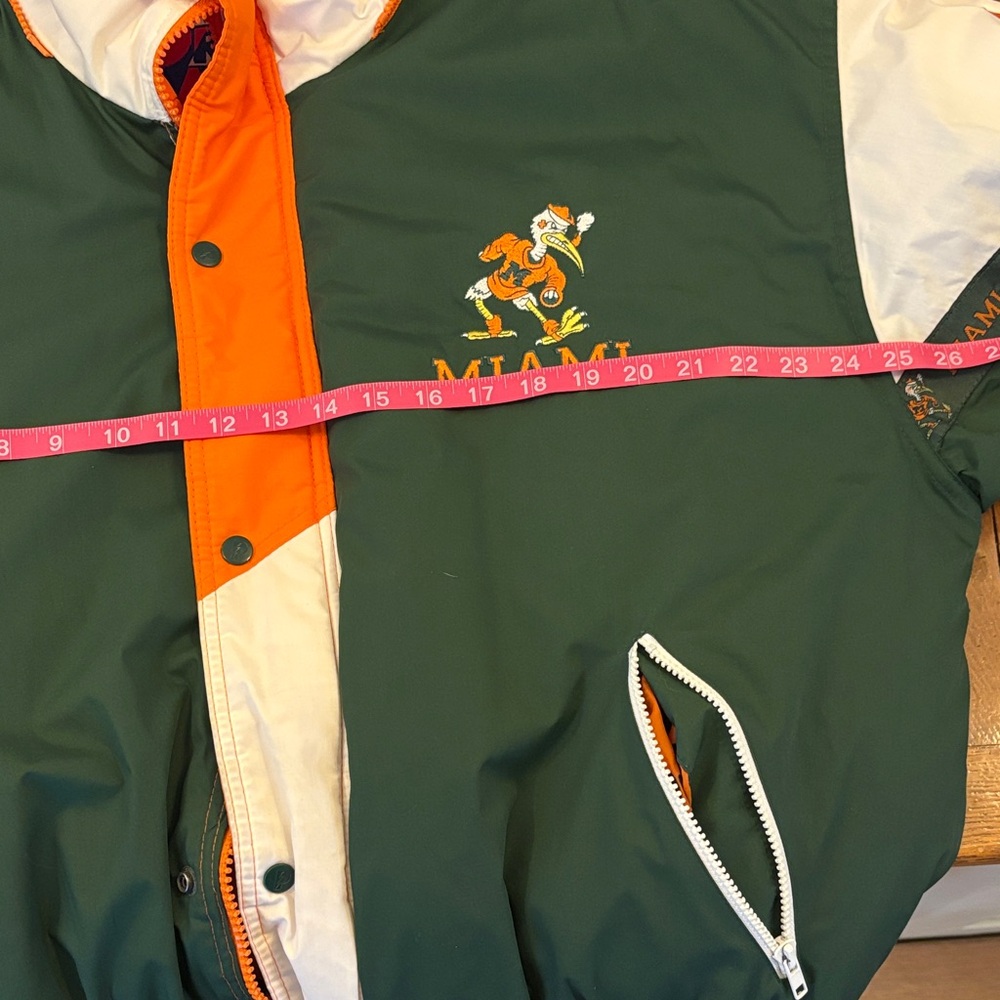 Miami Hurricanes Vintage Pro Player Green and Orange Varsity Jacket. - Picture 9 of 11